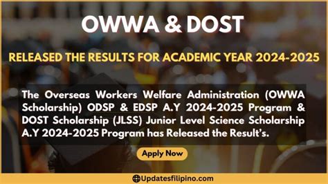 owwa results|Owwa Scholarship 2024 .